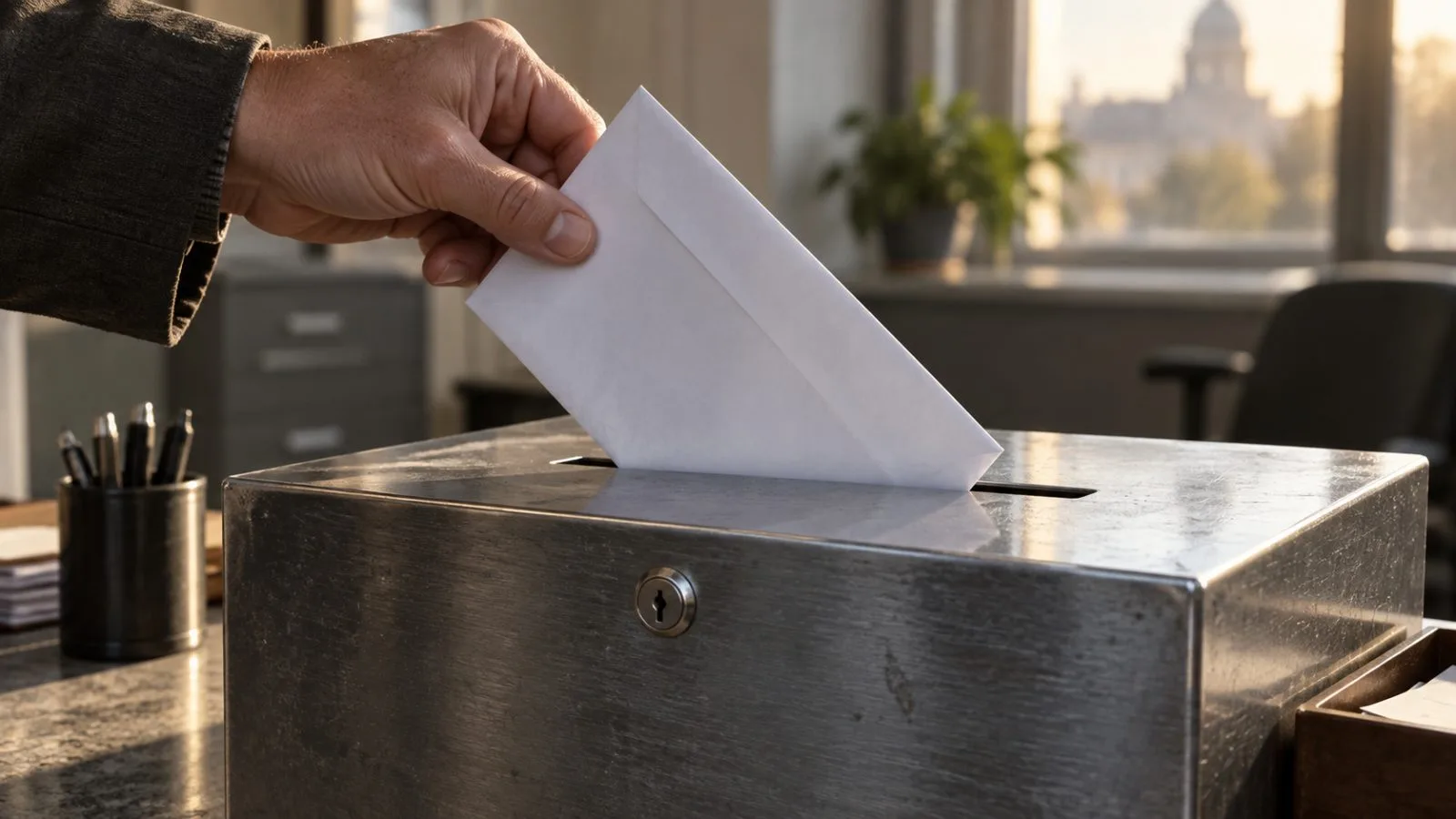 Sealed envelope resting beside a plain donation box / TokenPost.ai