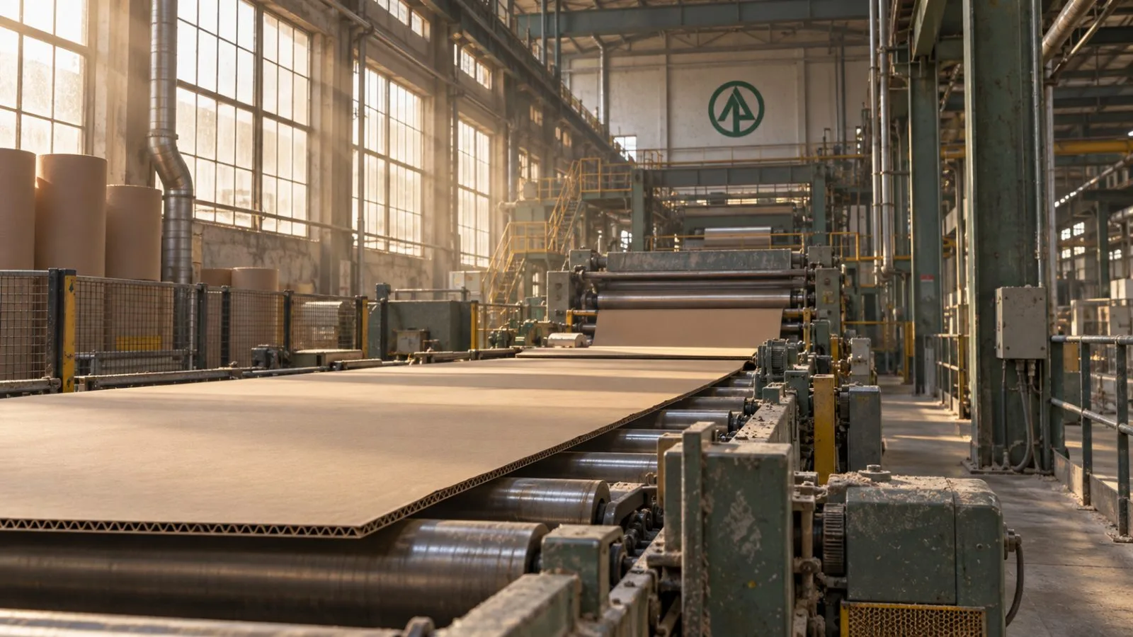 Corrugated sheets move along a European packaging plant production line / TokenPost.ai