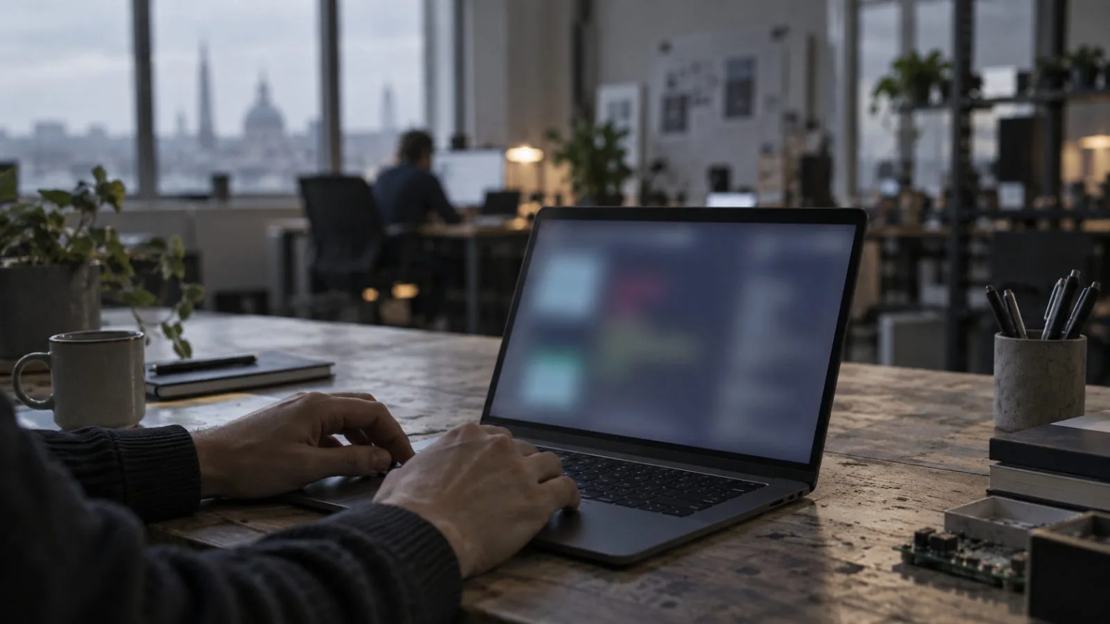 Hands beside an open laptop in a quiet software lab / TokenPost.ai