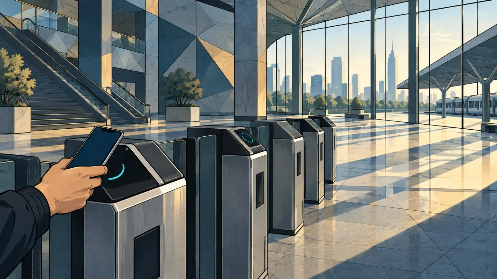 Handheld smartphone near an unattended payment kiosk / TokenPost.ai