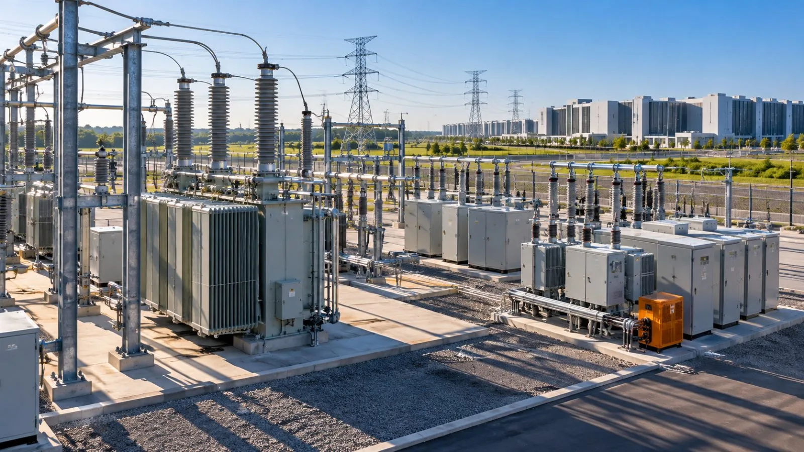 Power conversion cabinets stand beside a high-voltage substation / TokenPost.ai