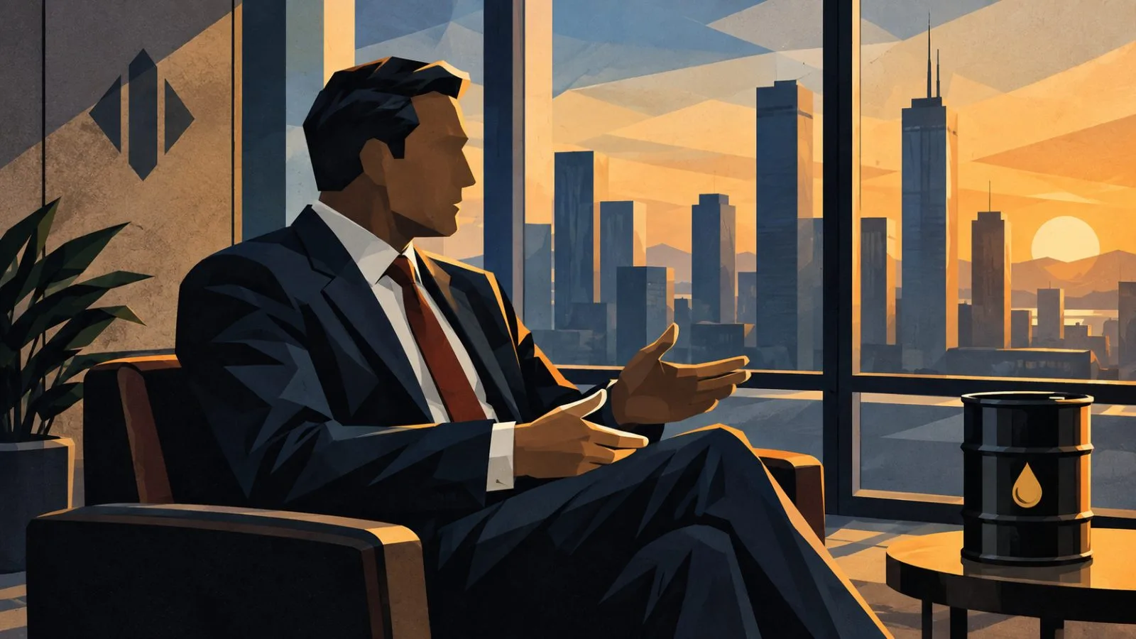 Anonymous analyst beside an oil barrel in a quiet office / TokenPost.ai