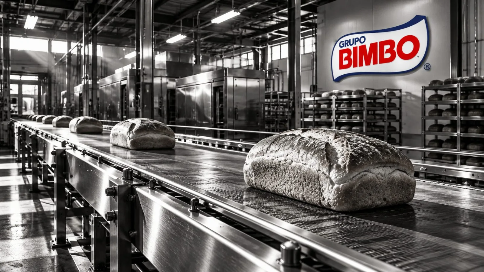 Golden loaves move along a quiet industrial bakery conveyor / TokenPost.ai
