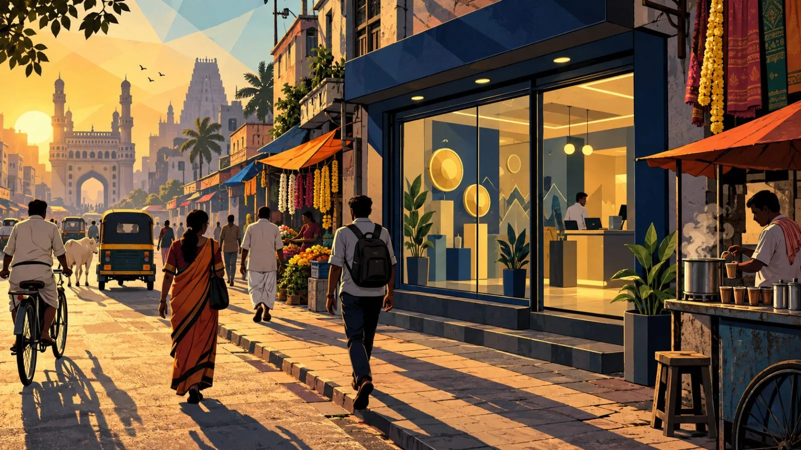 Sunlight falls across a neighborhood street lined with small shops / TokenPost.ai