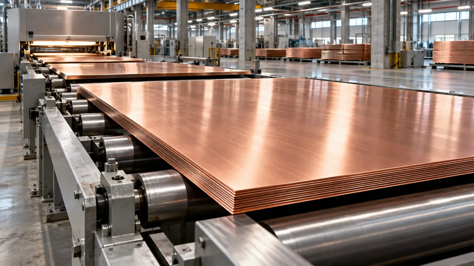 Copper-clad laminate sheets move along a bright production line / TokenPost.ai