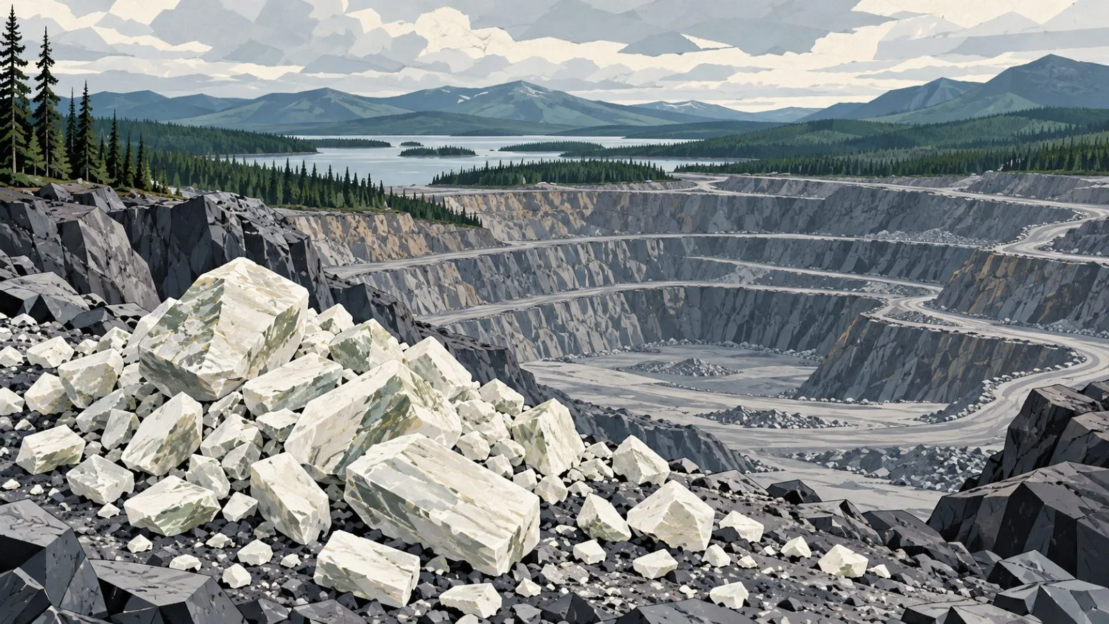 Spodumene concentrate beside a Quebec open-pit mine / TokenPost.ai