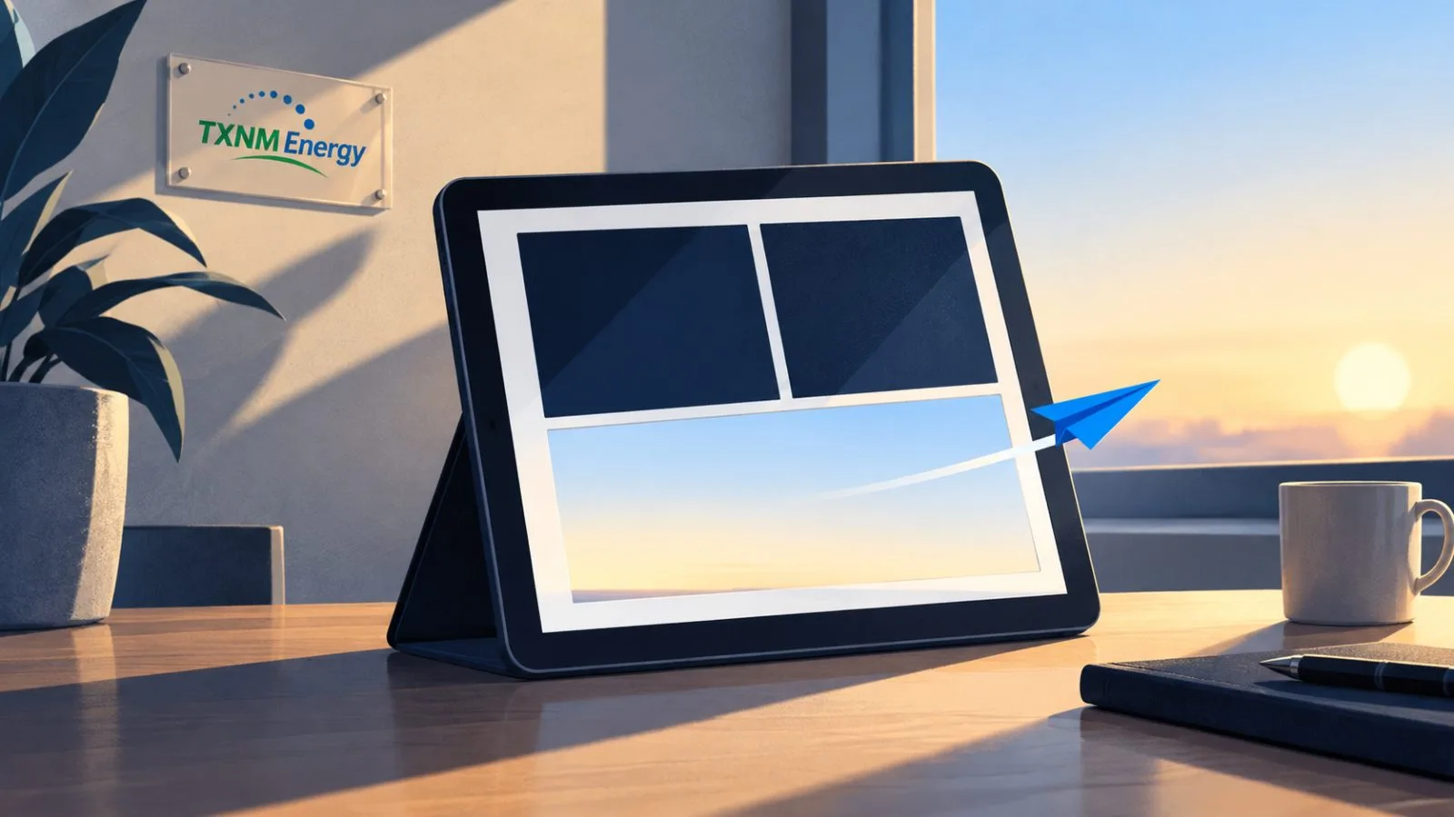 Two dark panels sit above a blank panel on a tablet screen / TokenPost.ai