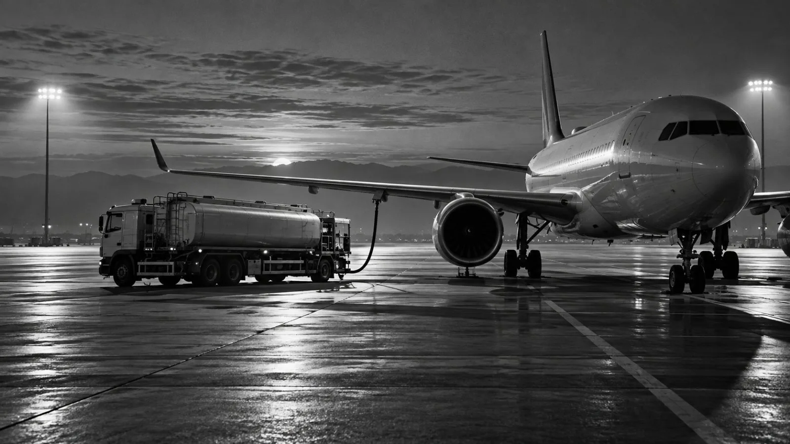 A fuel truck waits beside an aircraft on the empty apron / TokenPost.ai