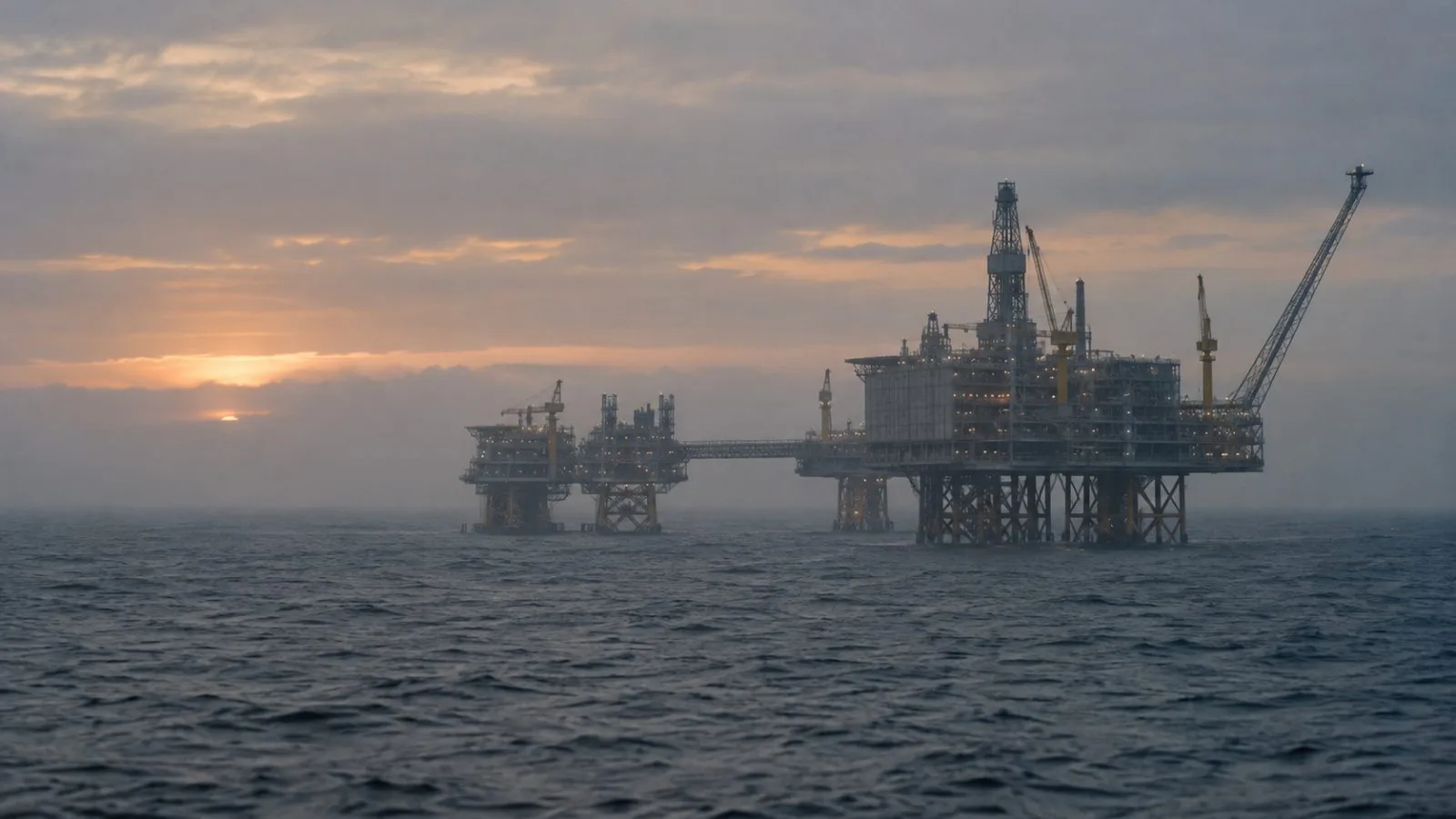 Offshore drilling rig stands above calm North Sea waters / TokenPost.ai