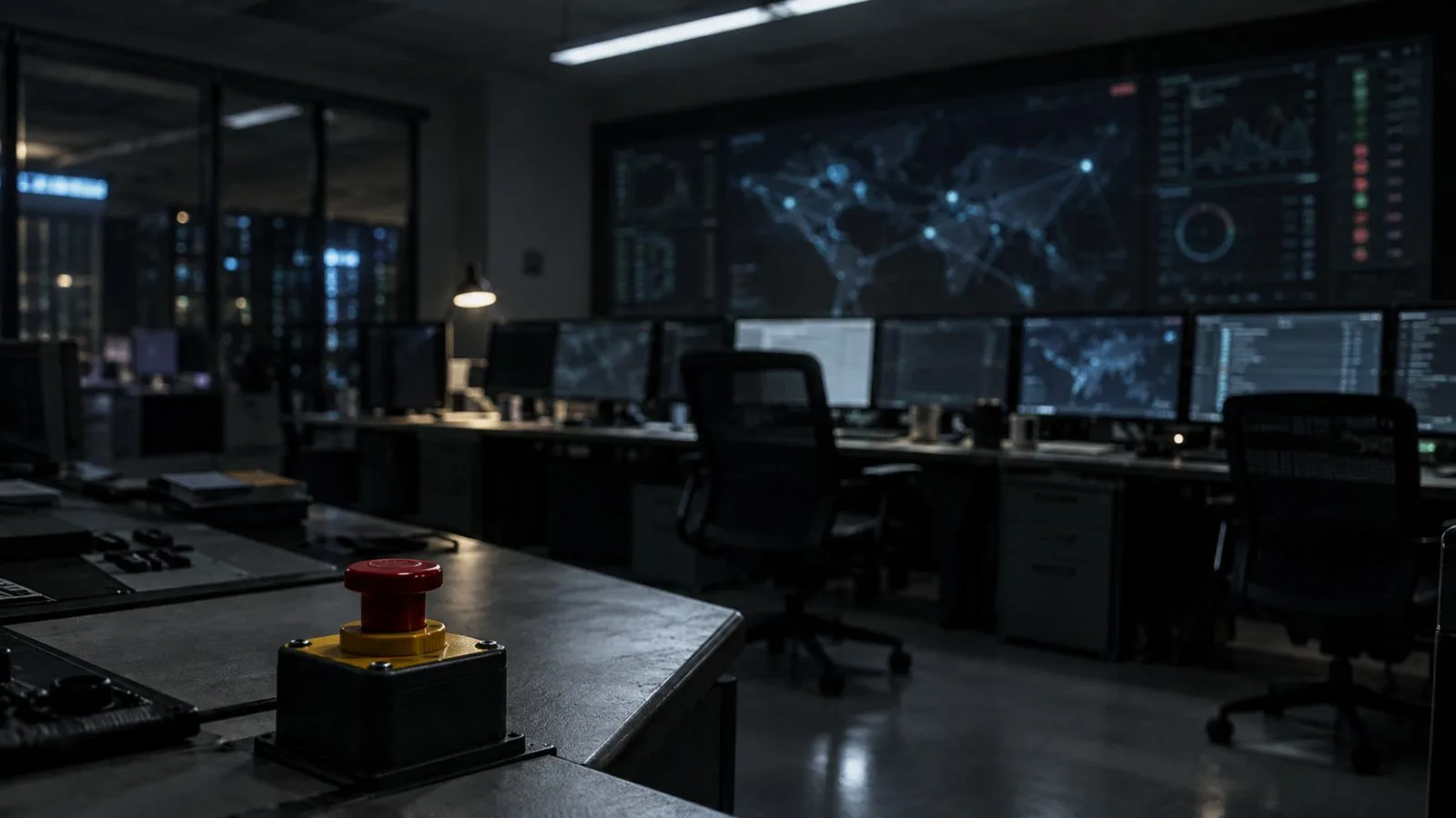 Empty governance control room with an illuminated emergency stop button / TokenPost.ai