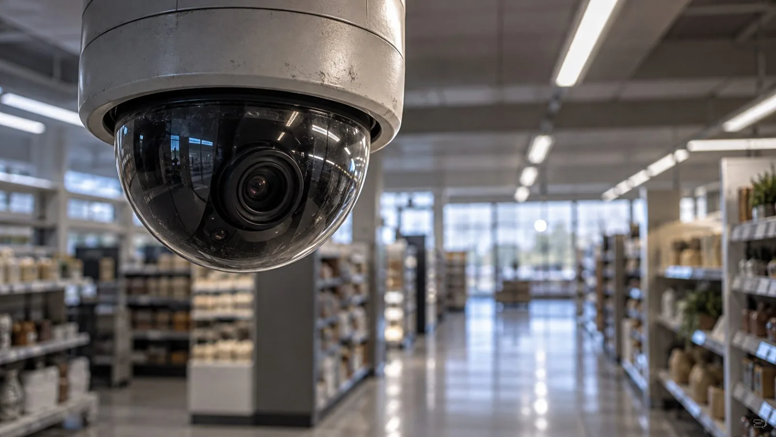 A ceiling camera overlooks a quiet retail aisle before opening / TokenPost.ai