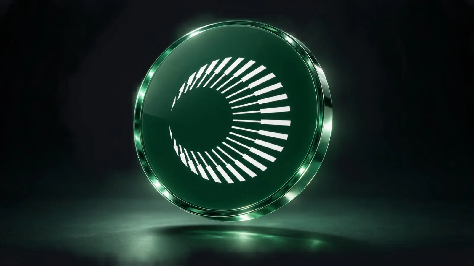Plain metal tokens arranged in a rising stack under warm light / TokenPost.ai