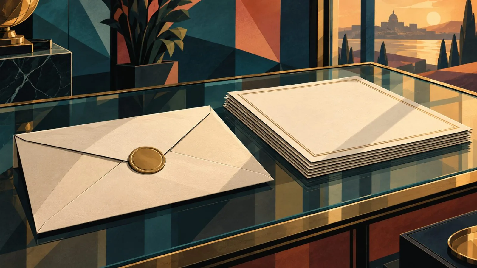 Sealed dividend envelope beside stacked blank fund certificates / TokenPost.ai