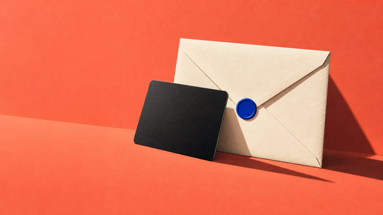 A blank payment card leans against a sealed legal envelope / TokenPost.ai