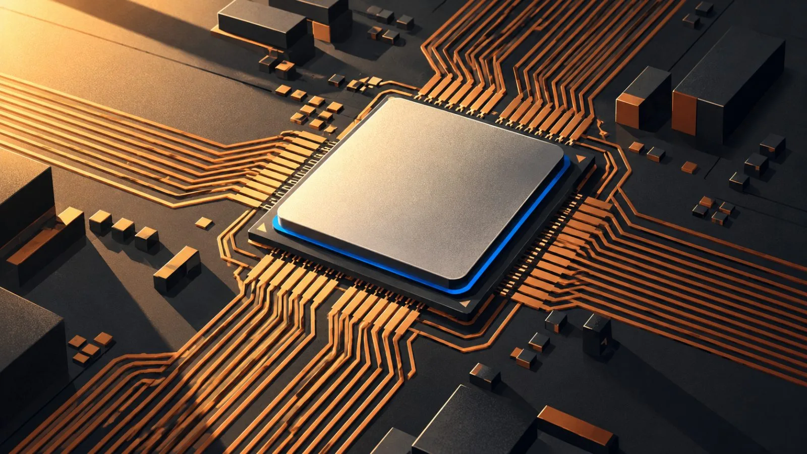 An exposed processor sits within fine copper motherboard traces / TokenPost.ai