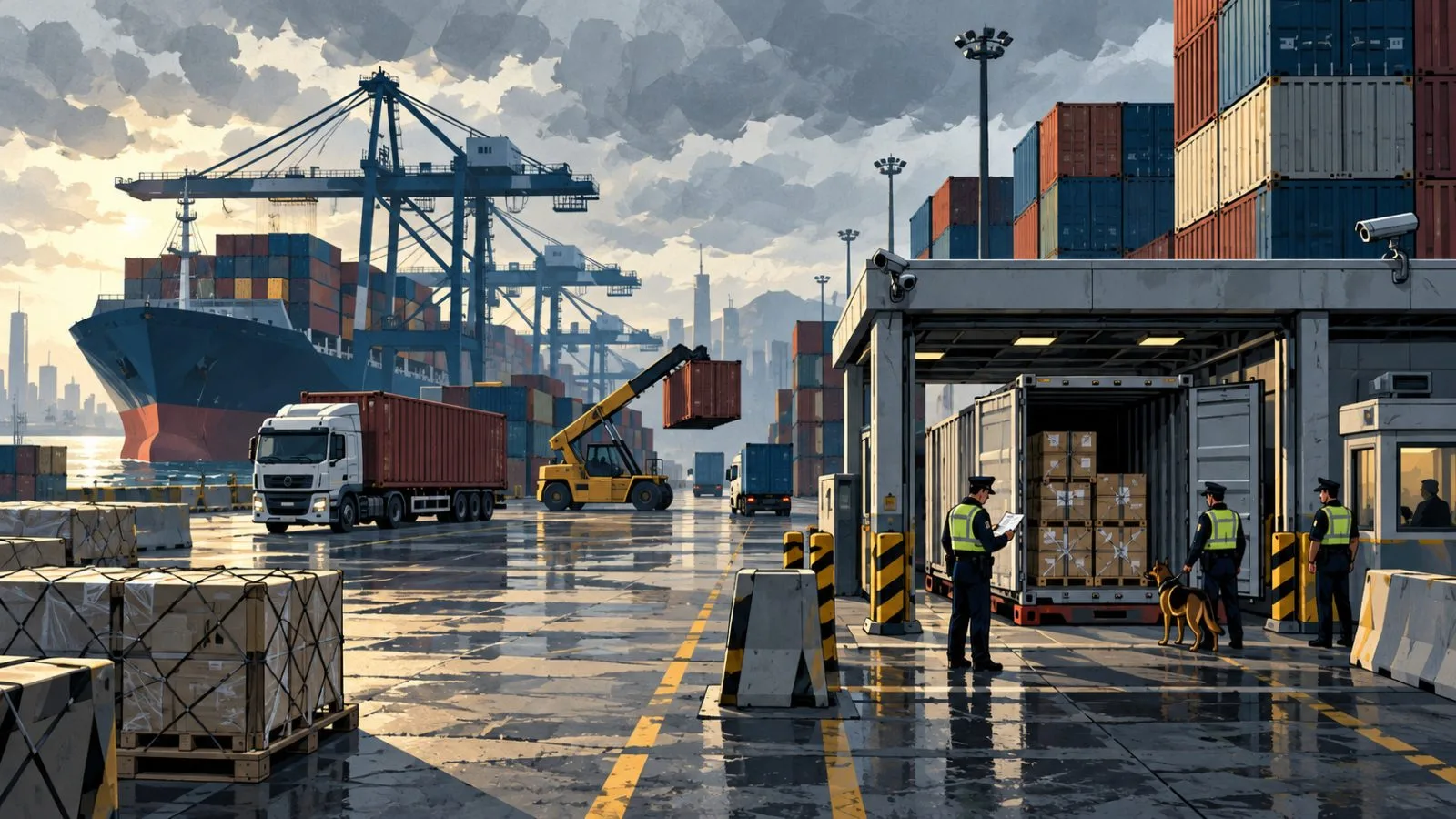A coin rests beside a sealed container at a border checkpoint / TokenPost.ai