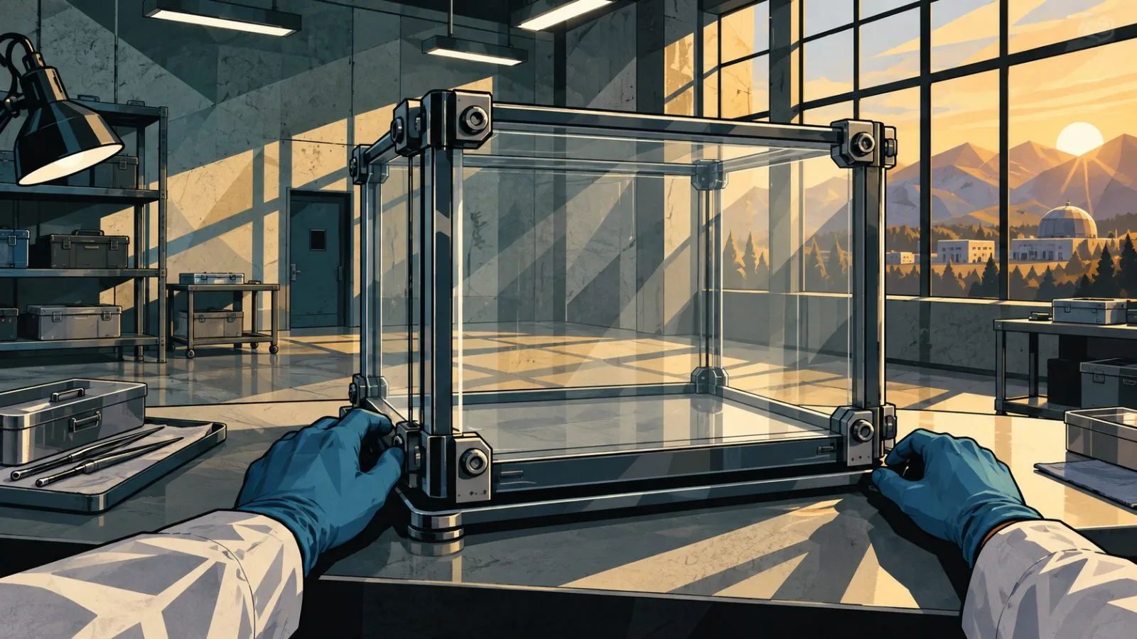 Gloved hands inspect a sealed evaluation chamber in a secure laboratory / TokenPost.ai