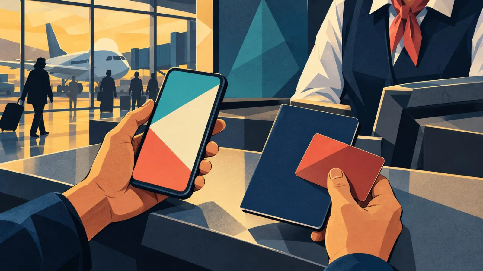 Smartphone, bank card and passport beside an airport counter / TokenPost.ai