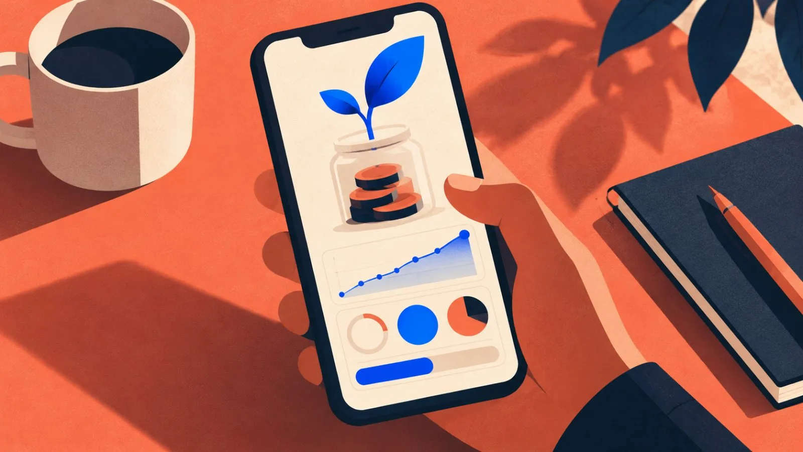 A hand opens a savings app on a smartphone / TokenPost.ai