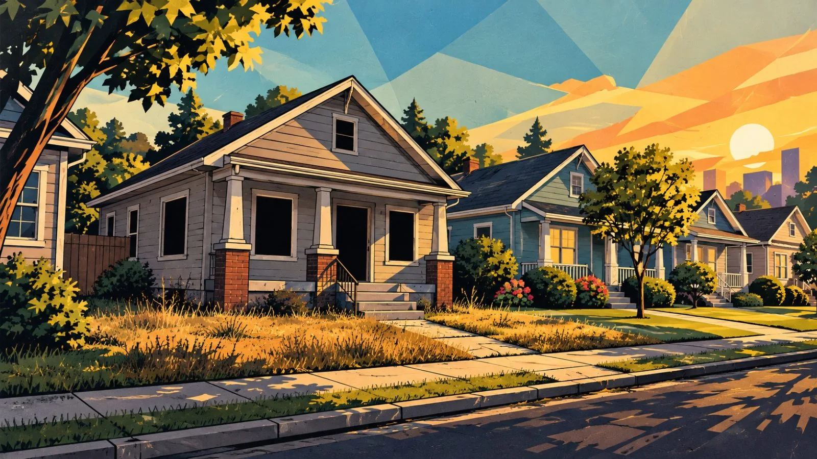 Suburban homes line a quiet street in afternoon sunlight / TokenPost.ai