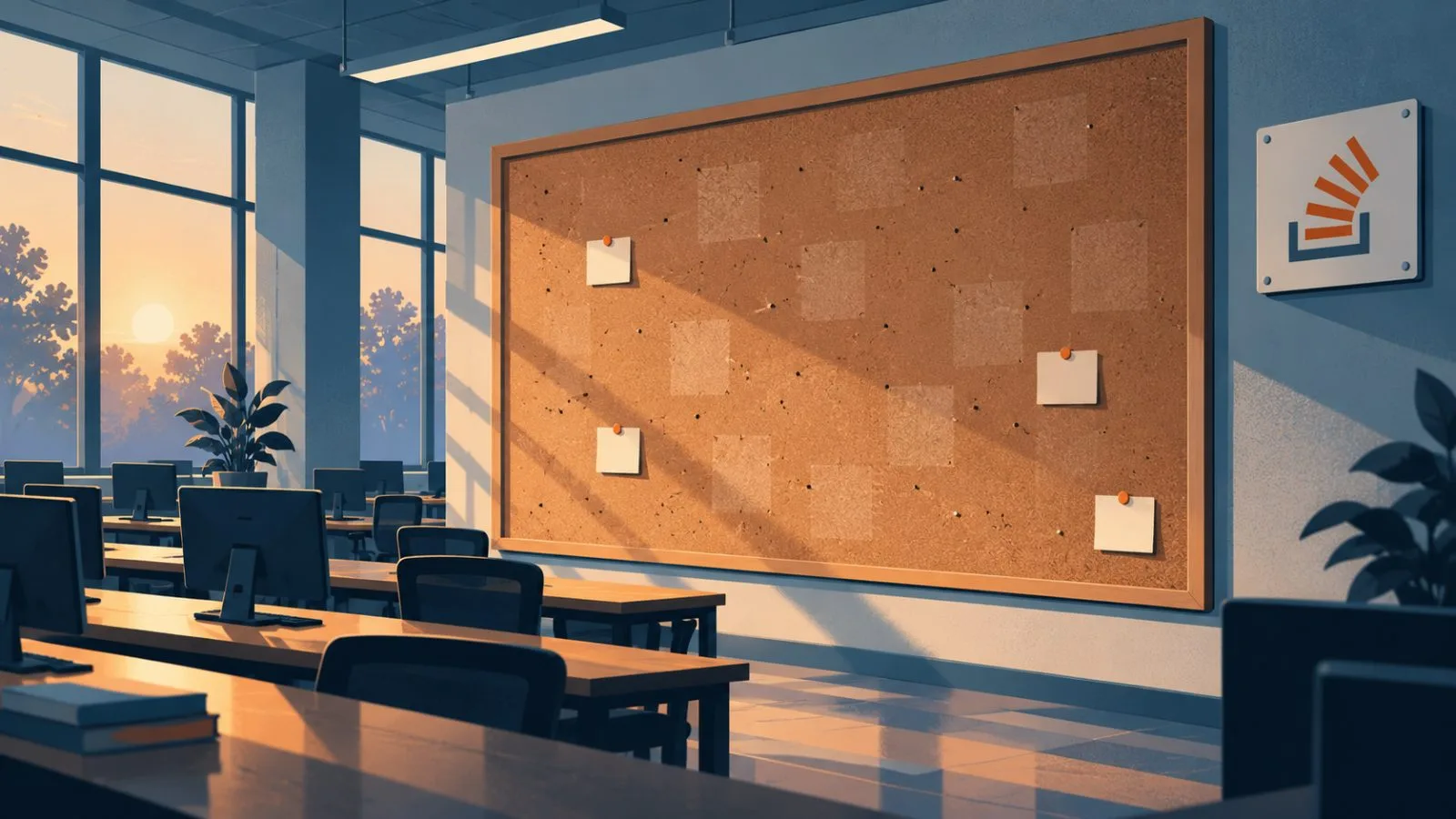 A nearly empty question board in a quiet computer lab / TokenPost.ai