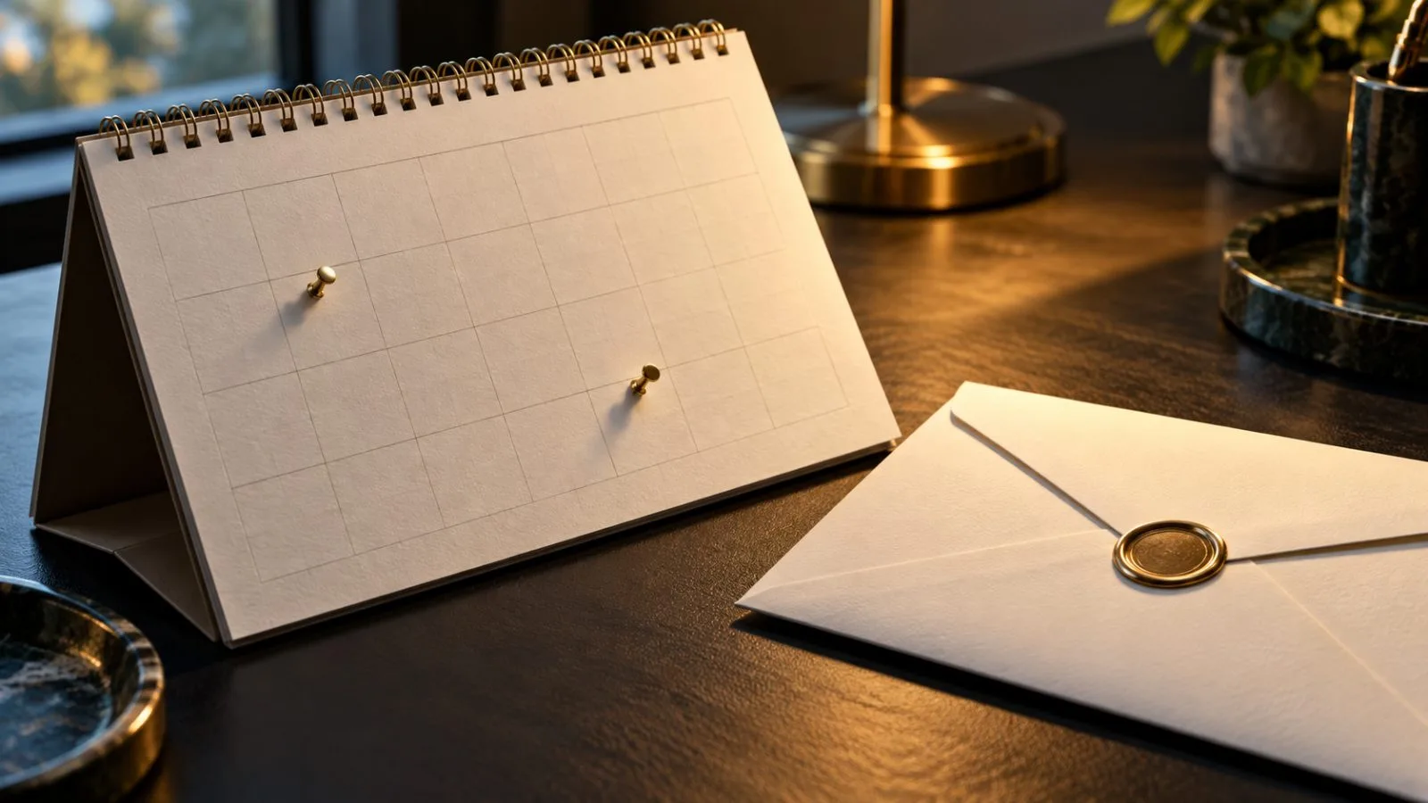 Brass pins mark two dates beside a sealed shareholder envelope / TokenPost.ai