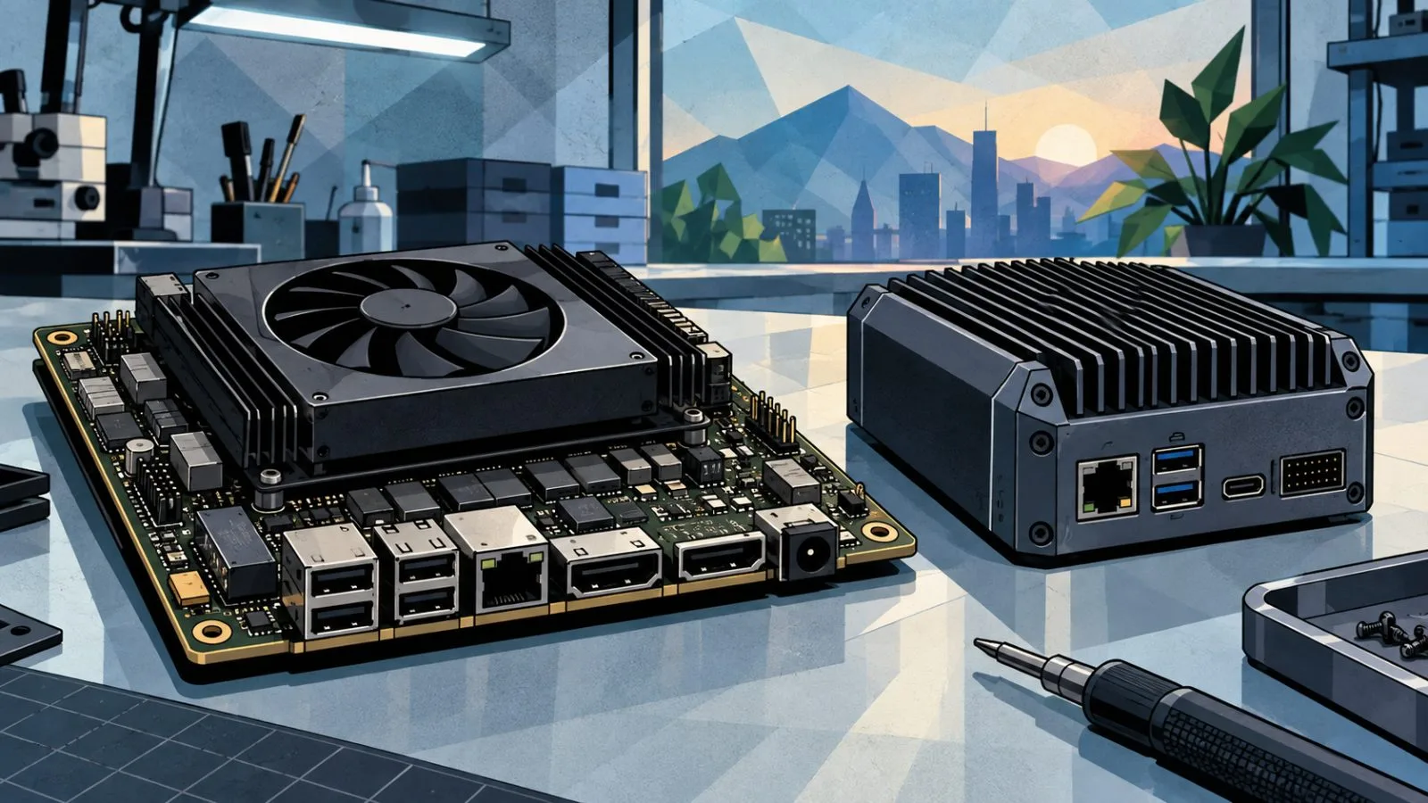 Compact AI hardware rests beside an embedded development device / TokenPost.ai