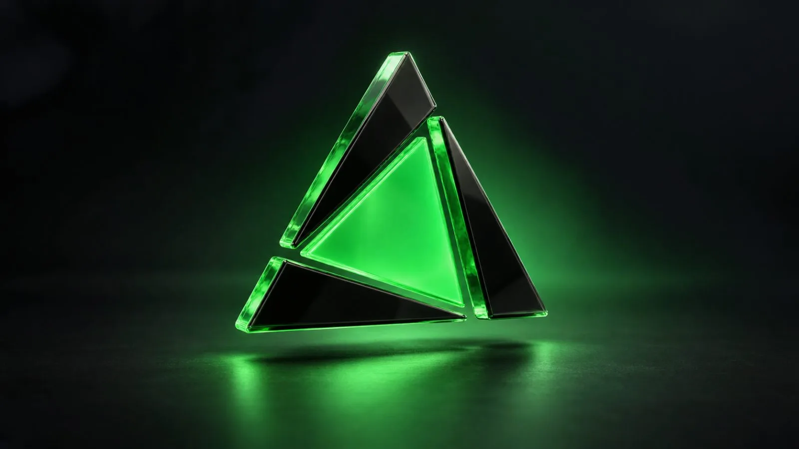 Faceted metallic token tilted on a stone plinth / TokenPost.ai