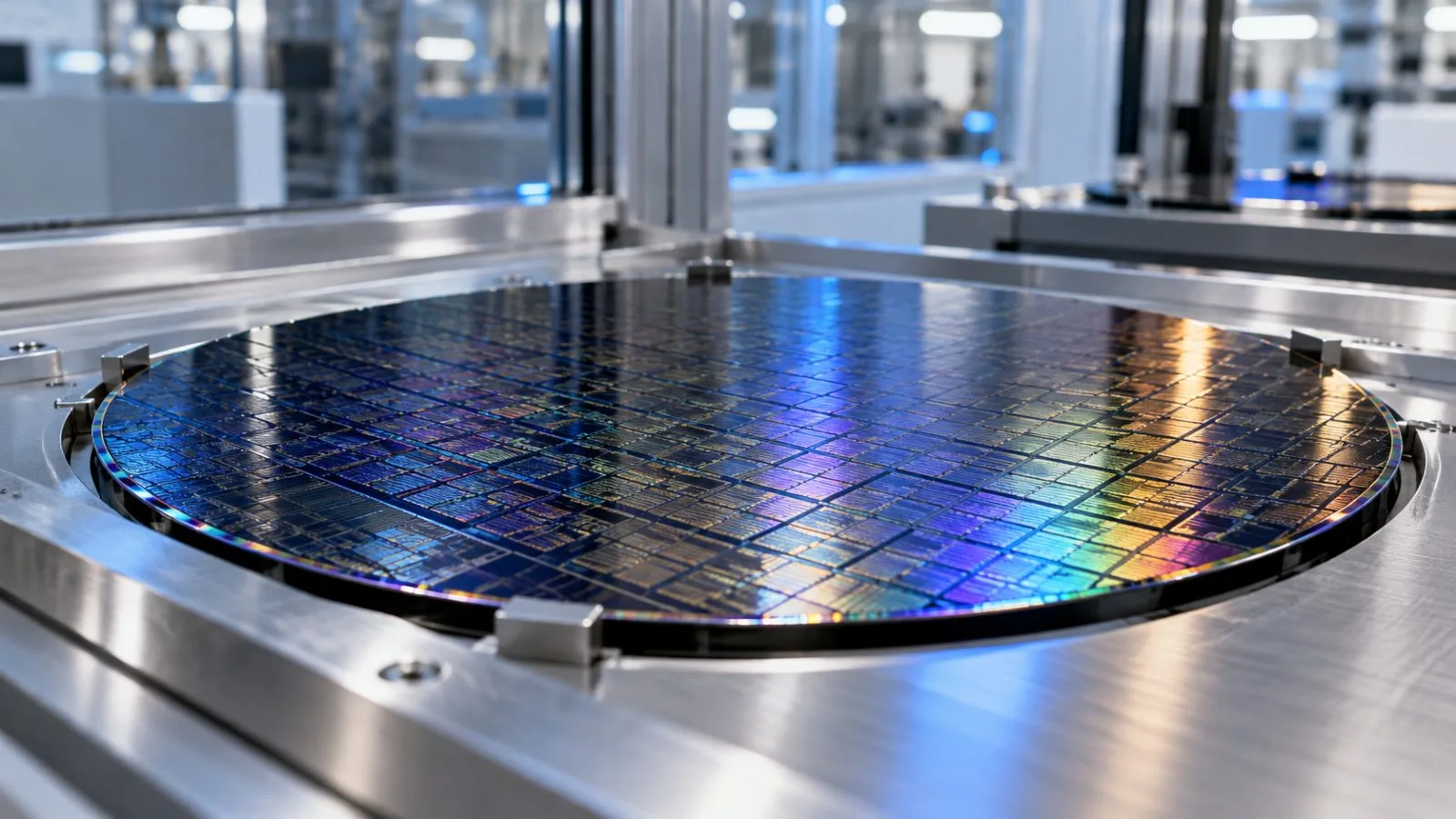 A silicon wafer rests on a precision inspection tray / TokenPost.ai