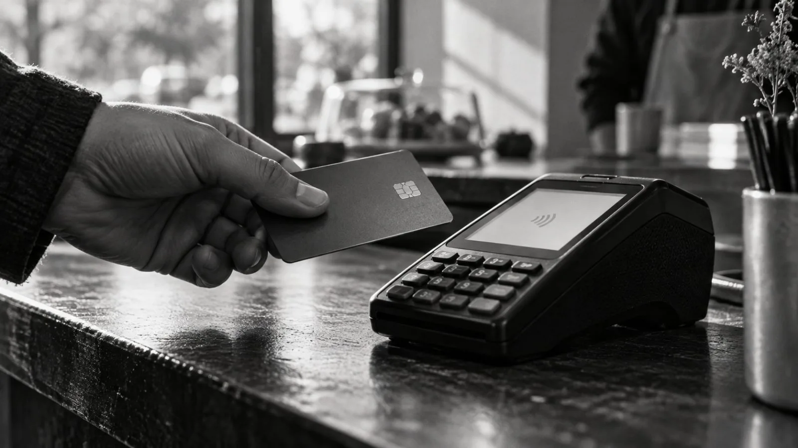 Payment card and smartphone arranged on a customer-service counter / TokenPost.ai