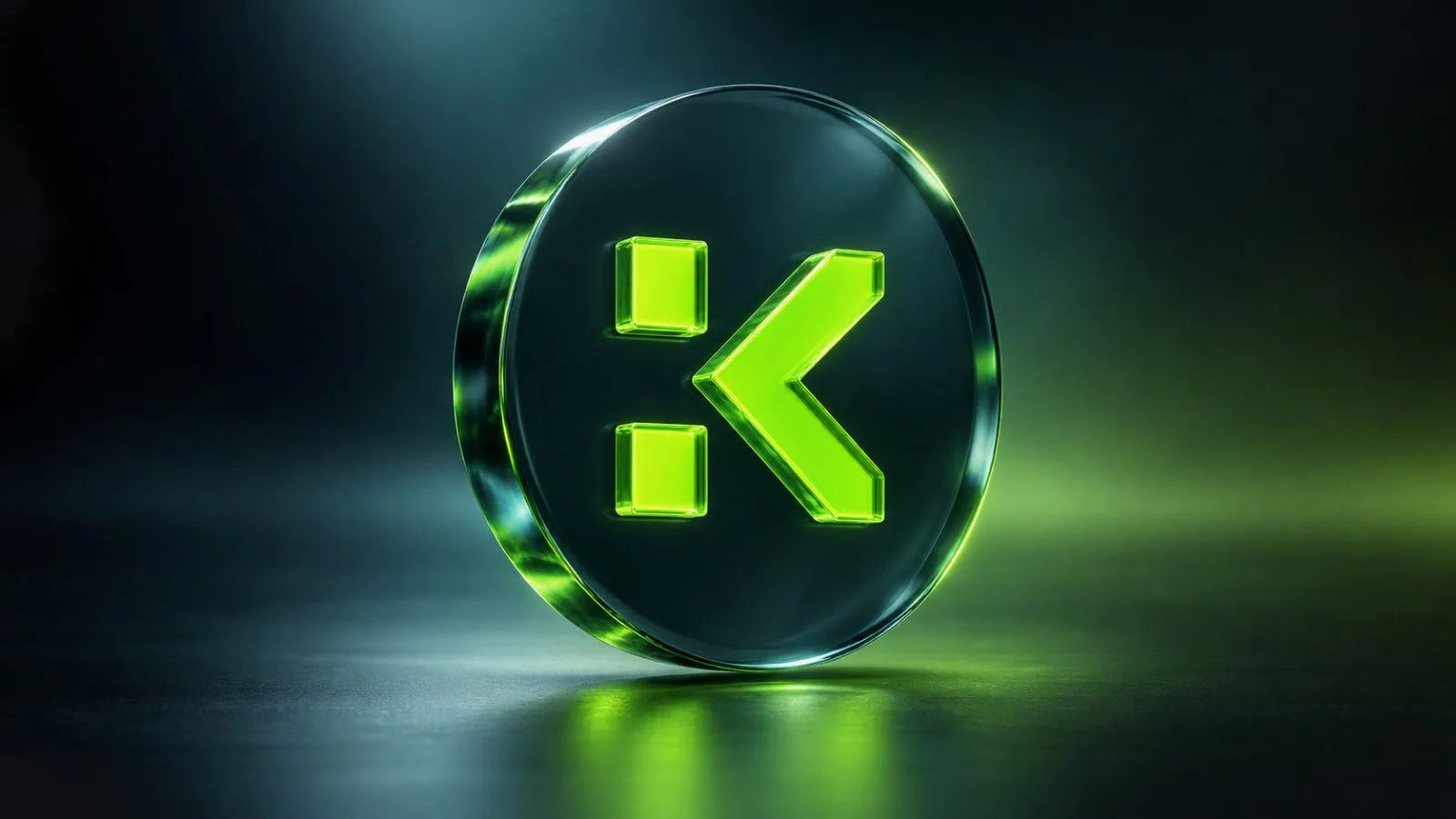 A metallic token resting on a glass exchange counter / TokenPost.ai