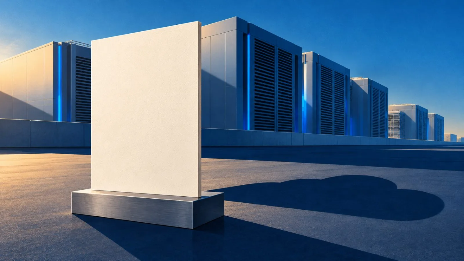 An unmarked bond certificate sits before a quiet data center exterior / TokenPost.ai