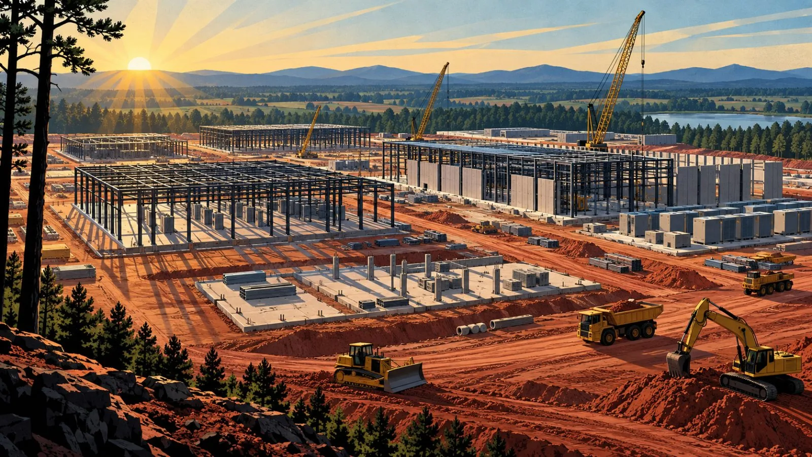 Data-center structures rise above a Georgia construction site / TokenPost.ai