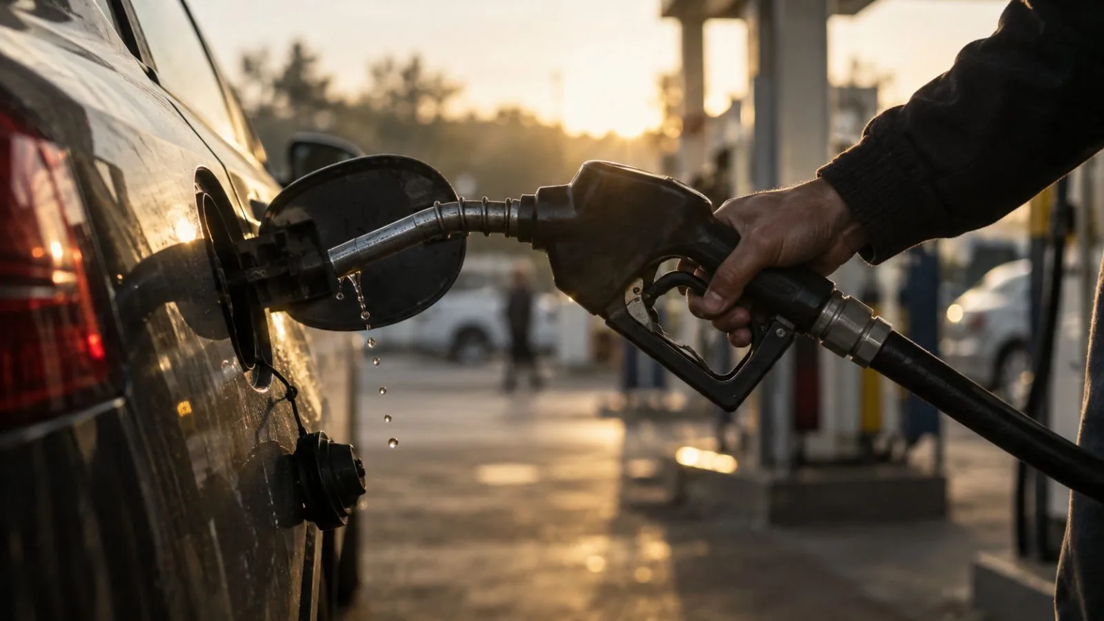 A fuel nozzle rests beside a car at a neighborhood gas station / TokenPost.ai