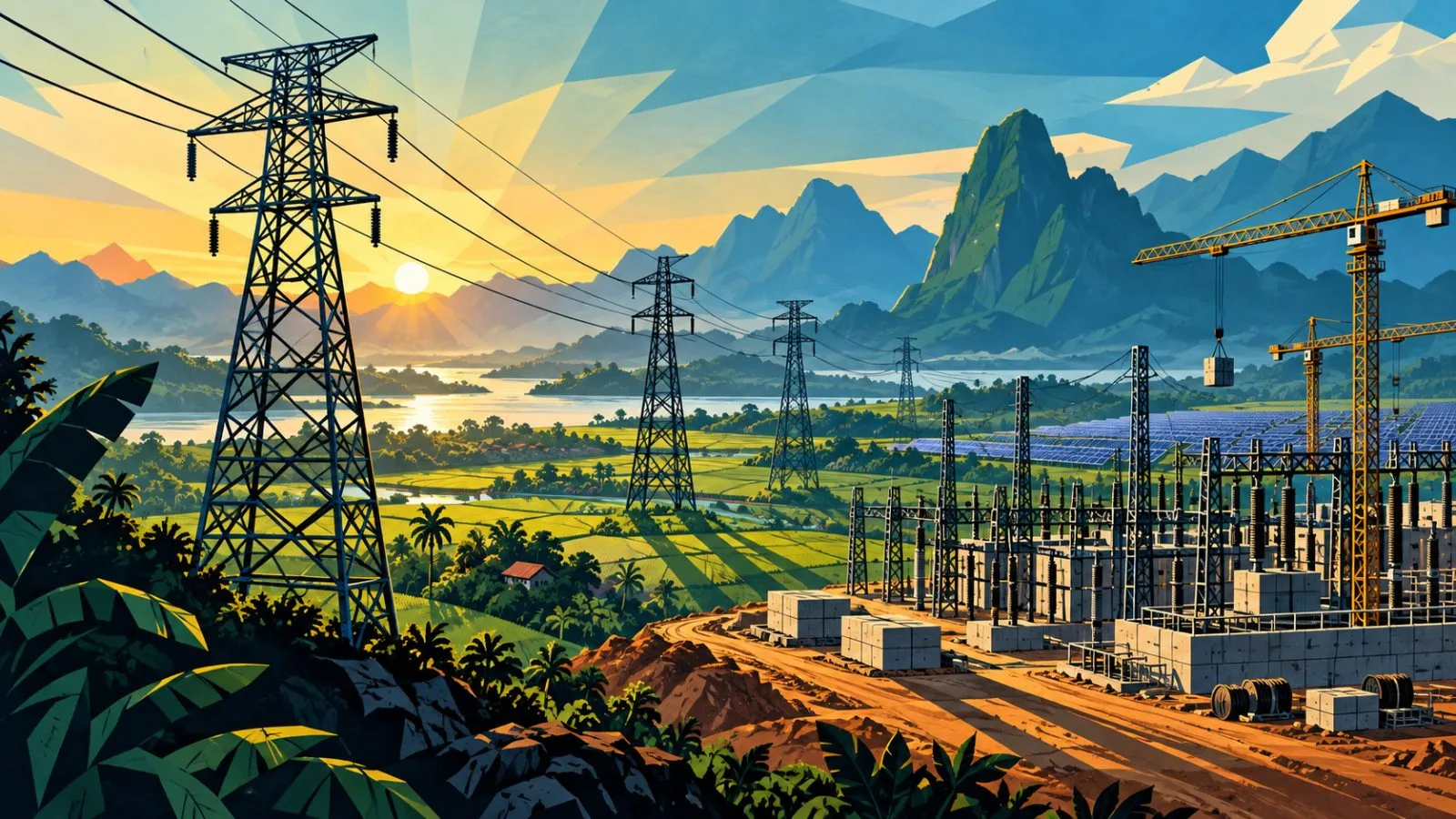 Transmission towers cross a growing Southeast Asian energy corridor / TokenPost.ai
