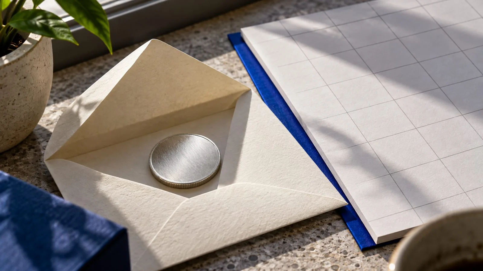 A silver coin rests beside an open paper envelope / TokenPost.ai