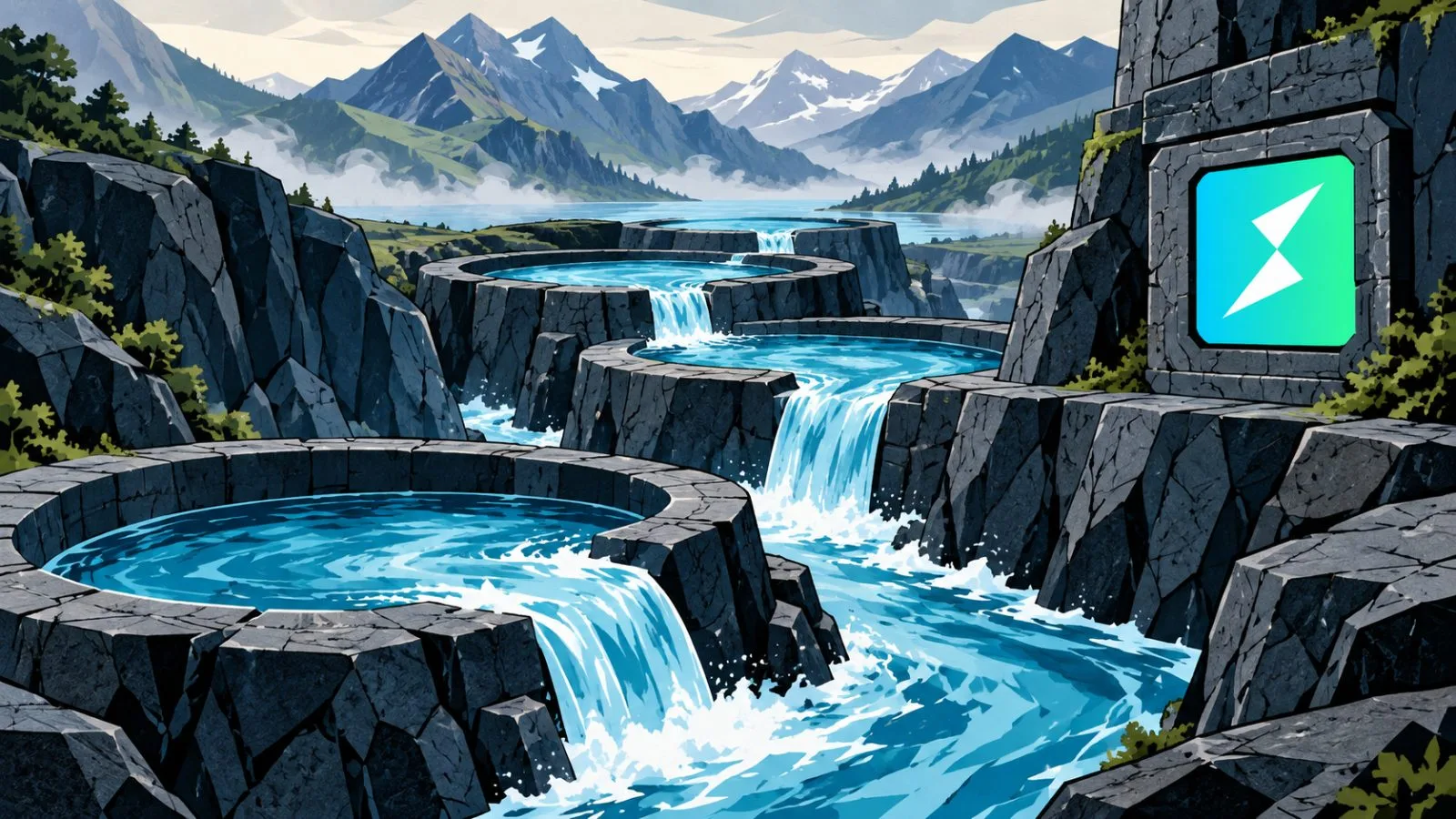 Water ripples between two stone basins in afternoon light / TokenPost.ai