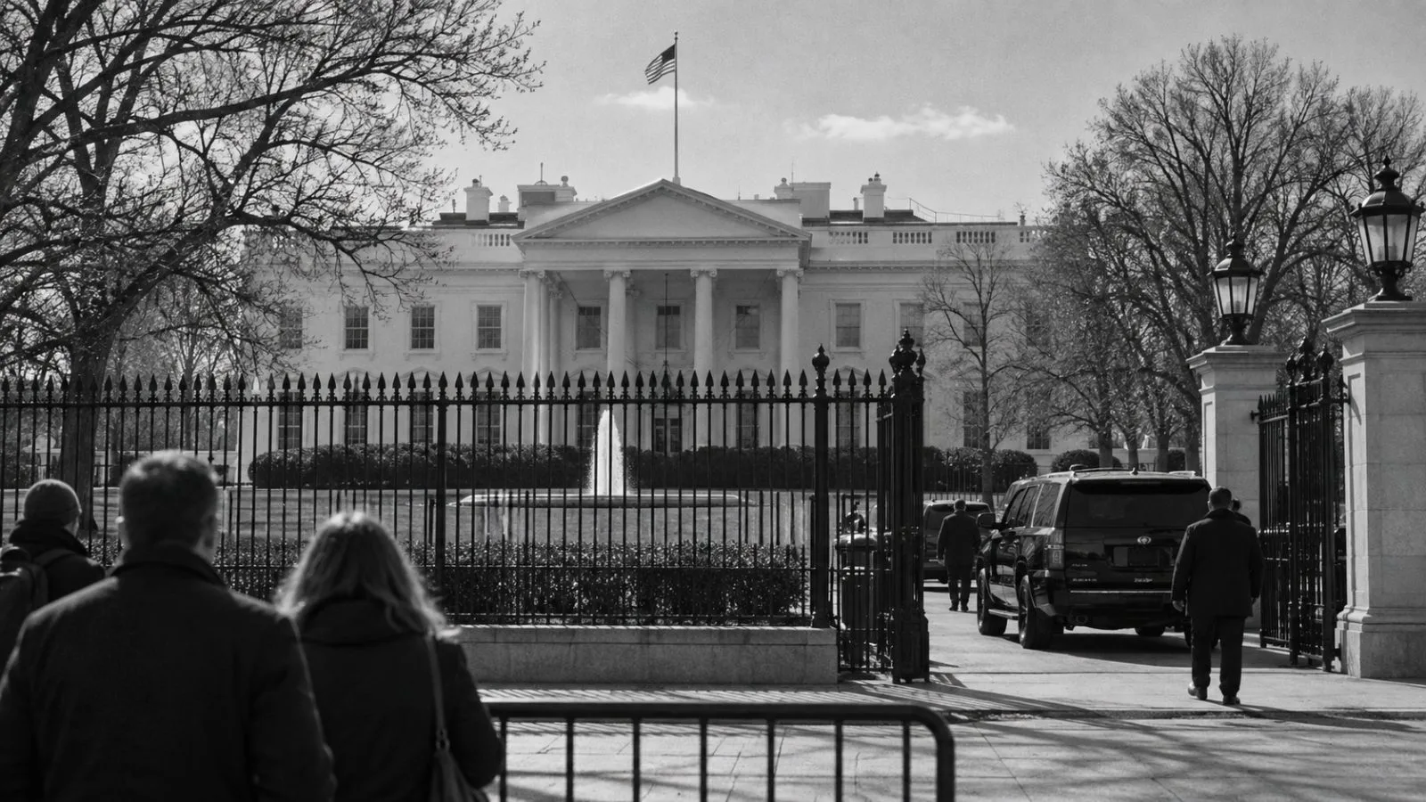 White House exterior behind a security fence in daylight / TokenPost.ai