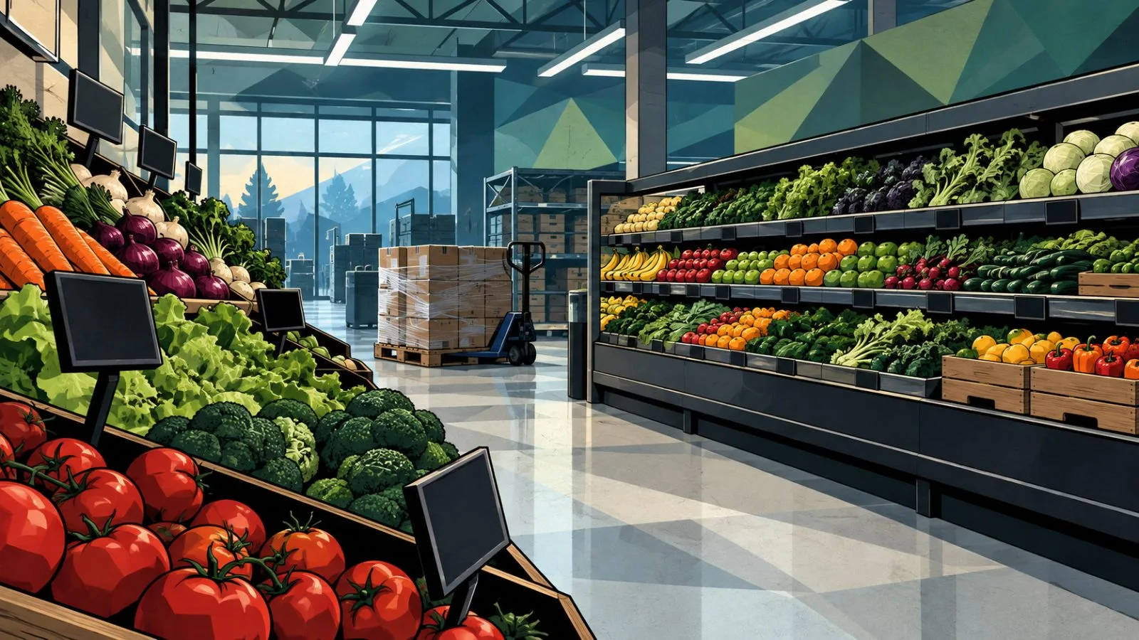 Empty price-label holders line a quiet supermarket aisle / TokenPost.ai