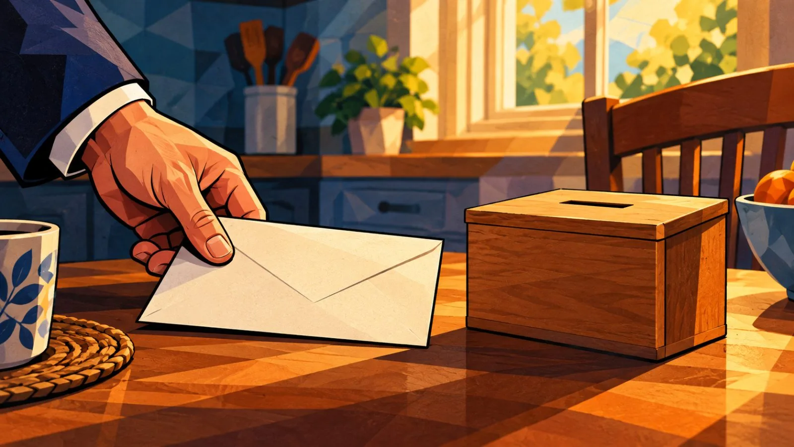 A plain envelope rests beside a child’s savings box / TokenPost.ai