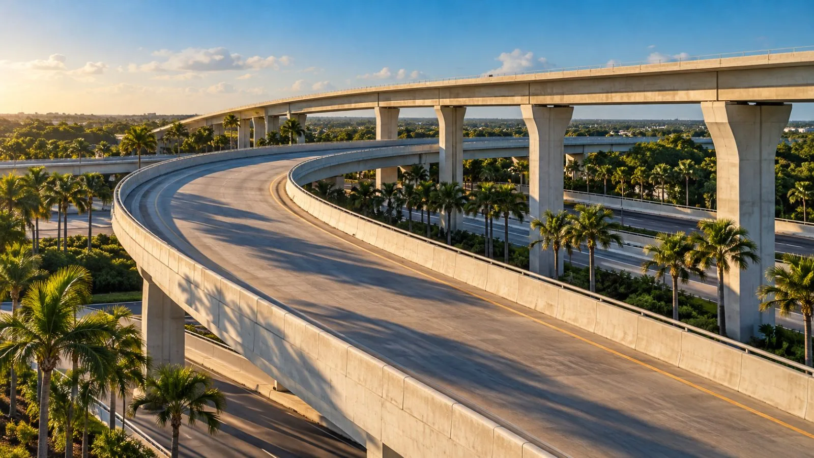 Sweeping highway ramps curve past a concrete overpass / TokenPost.ai