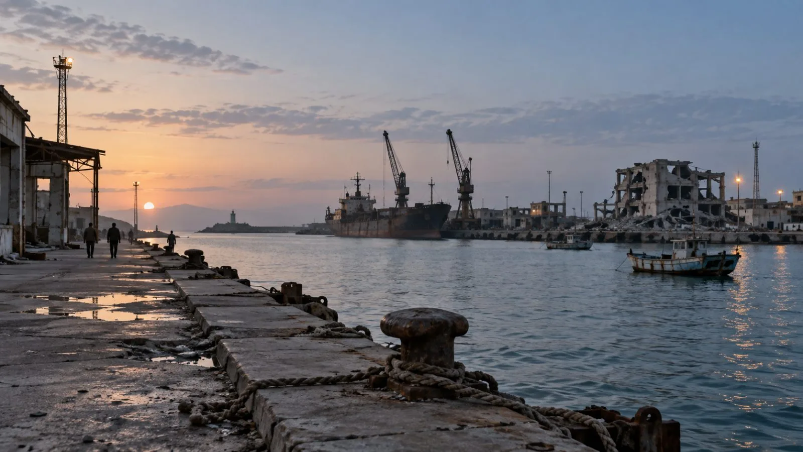 Empty coastal road near a Red Sea port under hazy sunlight / TokenPost.ai