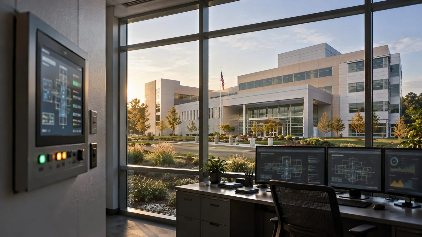 Building control panel beside a sunlit campus window / TokenPost.ai