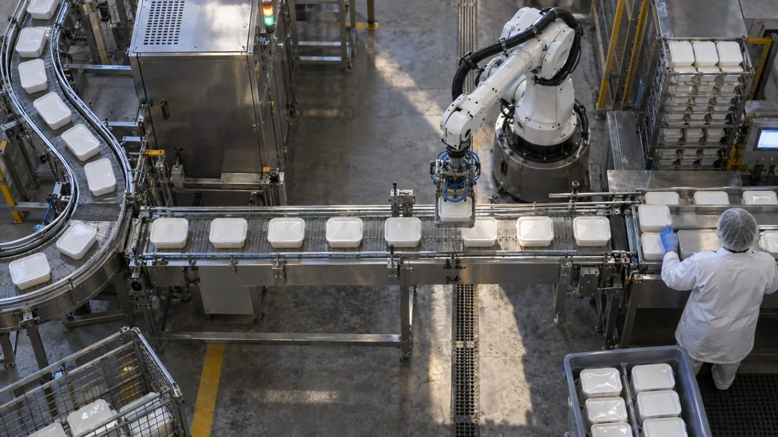 Robotic arm moving containers through an automated production facility / TokenPost.ai