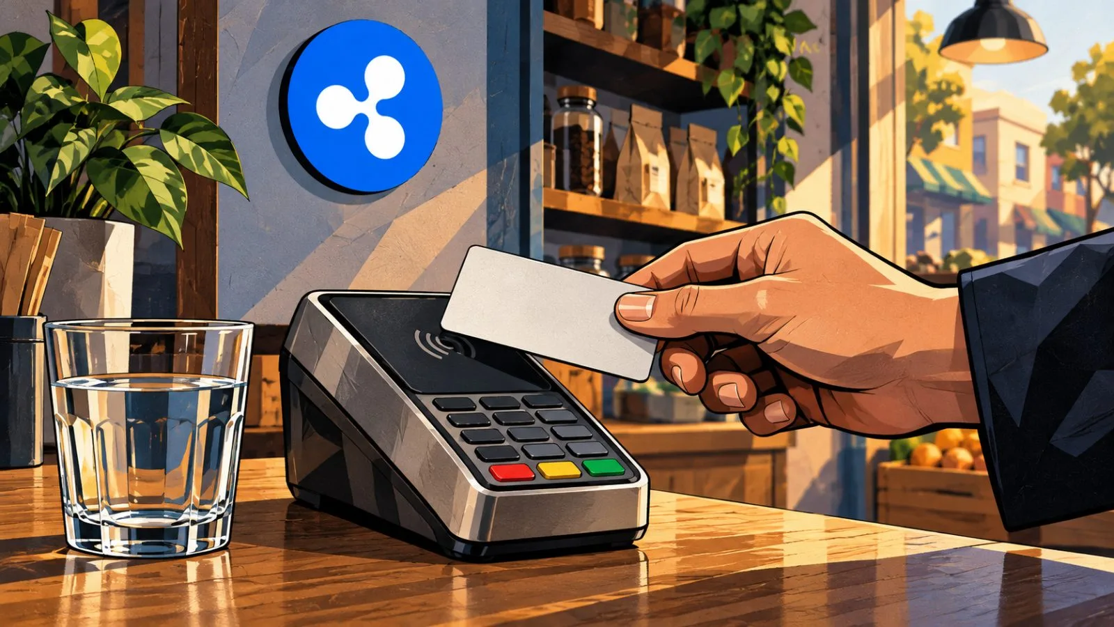 A silver token rests beside twin channels at a bank counter / TokenPost.ai