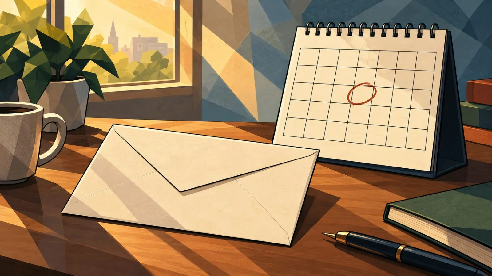 Sealed distribution envelope beside a softly lit calendar / TokenPost.ai