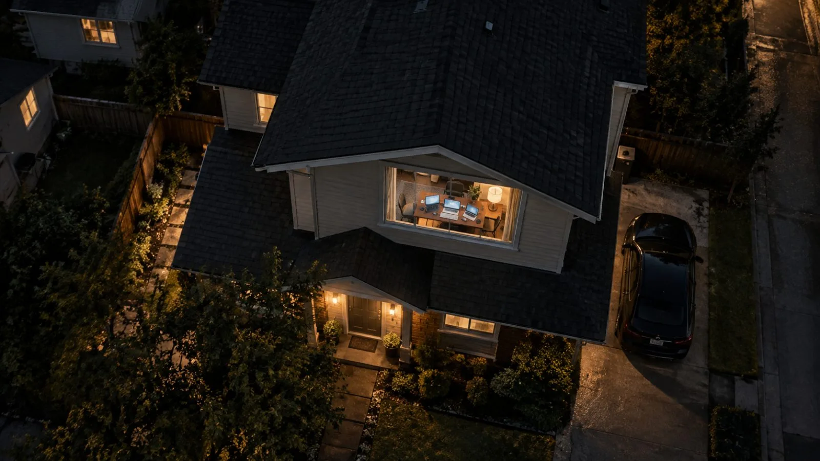 Laptops and computer controls visible inside a quiet suburban residence / TokenPost.ai