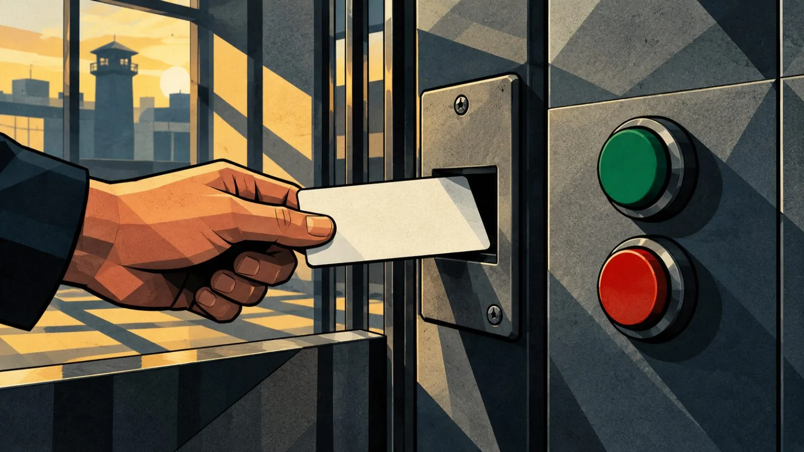 Unmarked cards pass through a small metal security gate / TokenPost.ai