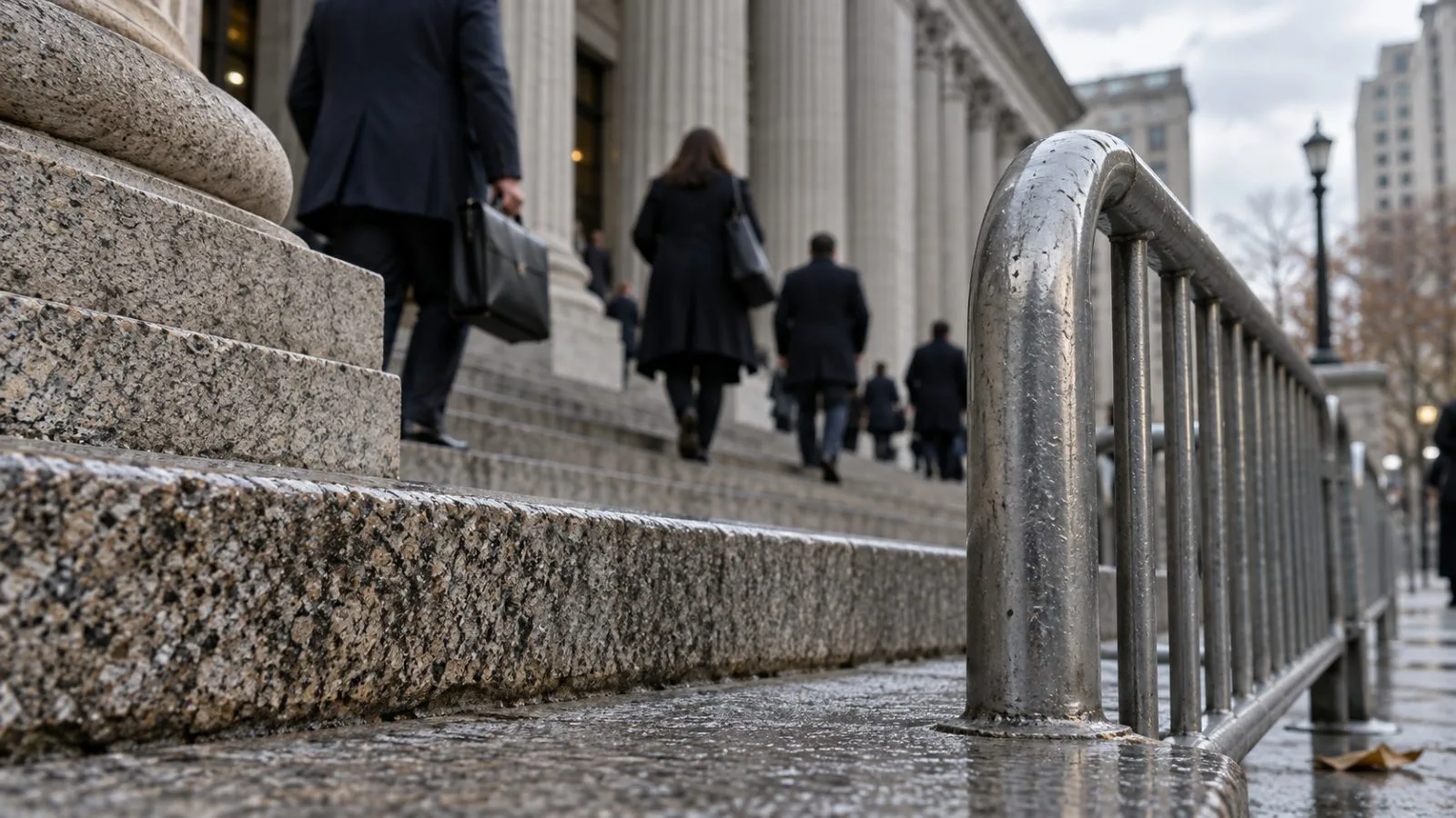 Manhattan federal courthouse entrance under clear morning daylight / TokenPost.ai (macro)