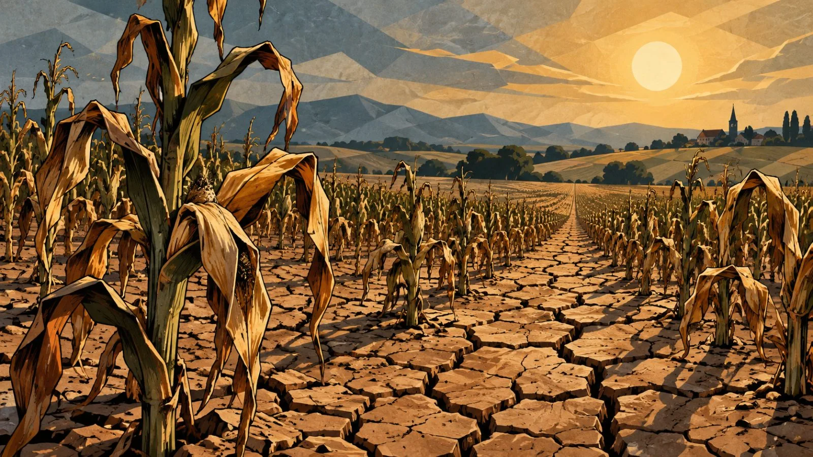 Dry maize plants stand across a sun-baked European field / TokenPost.ai